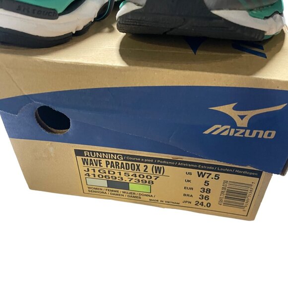 Mizuno Wave Paradox 2 Womens Running Shoes W7.5 Gray & Teal - Picture 3 of 5
